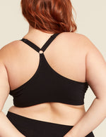 Boody Full Bust Wireless Bra with matching underwear in Black Back View