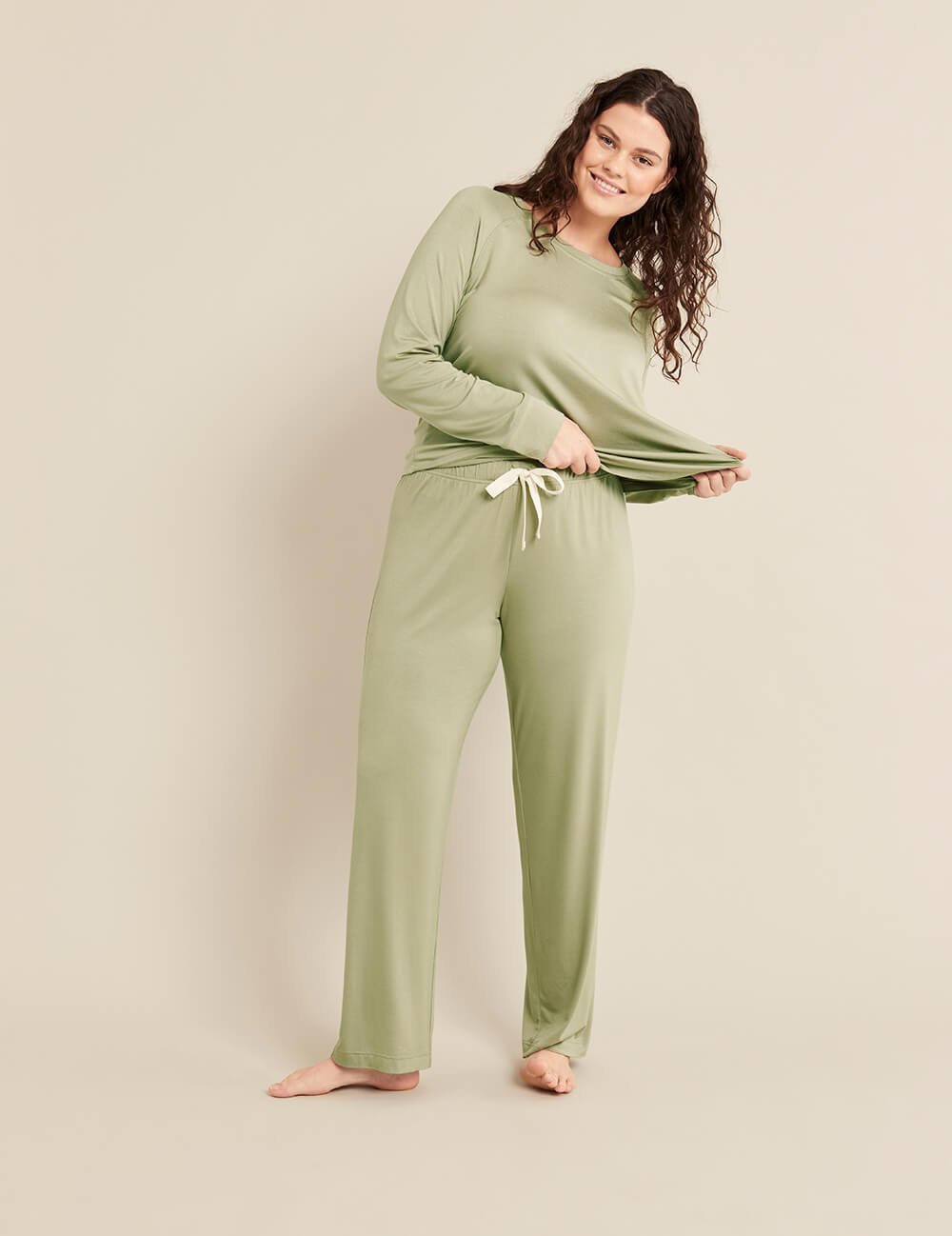 Boody Women's Goodnight Sleep Pant in Sage Green Front