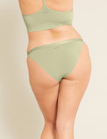 Boody Bamboo LYOLYTE High Cut Bikini Womens Underwear with matching bra in Sage Green Back View
