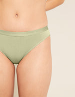 Boody Bamboo LYOLYTE Hipster Bikini Womens Low Cut Underwear in Sage Green Detail View