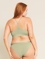 Boody Bamboo Lyocell Racerback Bra with matching underwear in Sage Green Back View