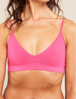 Boody Women's Lyocell Triangle Bra with matching Underwear in Breast Cancer Awareness Pink Detail
