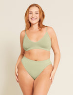 Boody Bamboo LYOLYTE Triangle Bralette in Sage Green with matching underwear Front View