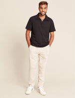 Boody Men's Classic Polo Shirt in Black Front 2