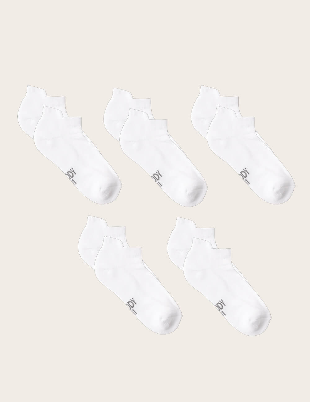 Boody Bamboo 5-pack of Men's Sport Socks in White