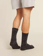 Boody Men's Extra Thick Work Boot Sock in Black Grey Space Dye Back