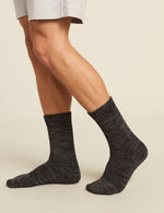 Boody Men's Extra Thick Work Boot Sock in Black Grey Space Dye Side