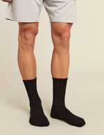 Boody Men's Cushioned Crew Sock in Black Front