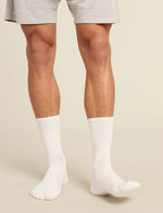 Boody Men's Cushioned Crew Sock in White Front