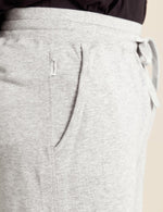 Boody Men's Weekend Sweat Shorts in Light Grey Marl Detail