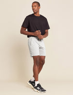 Boody Men's Weekend Sweat Shorts in Light Grey Marl Side