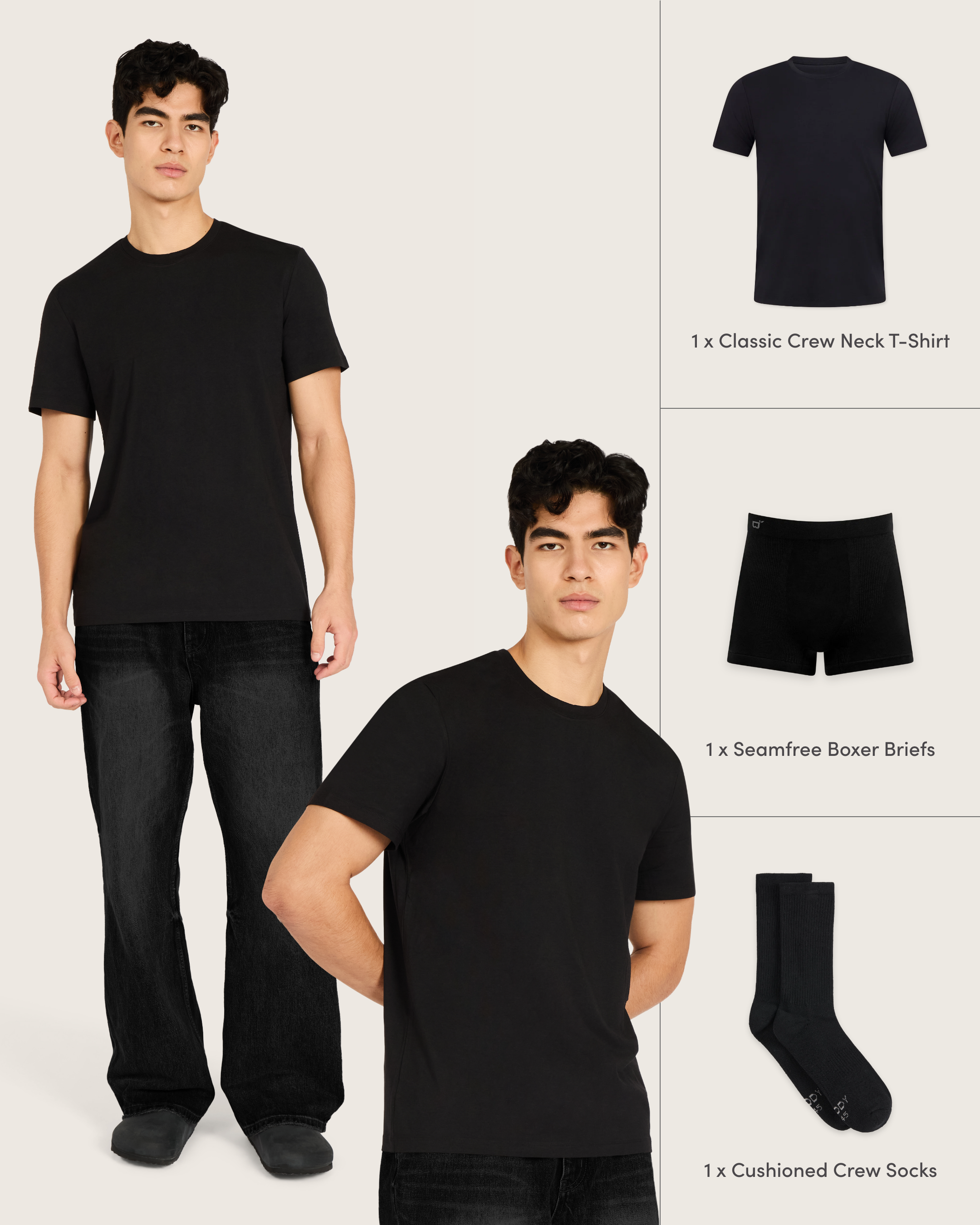 Men's Bamboo Seamfree Essentials - Black