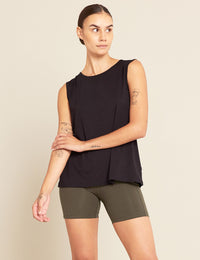Boody Women's Active Muscle Tank in Black Front View