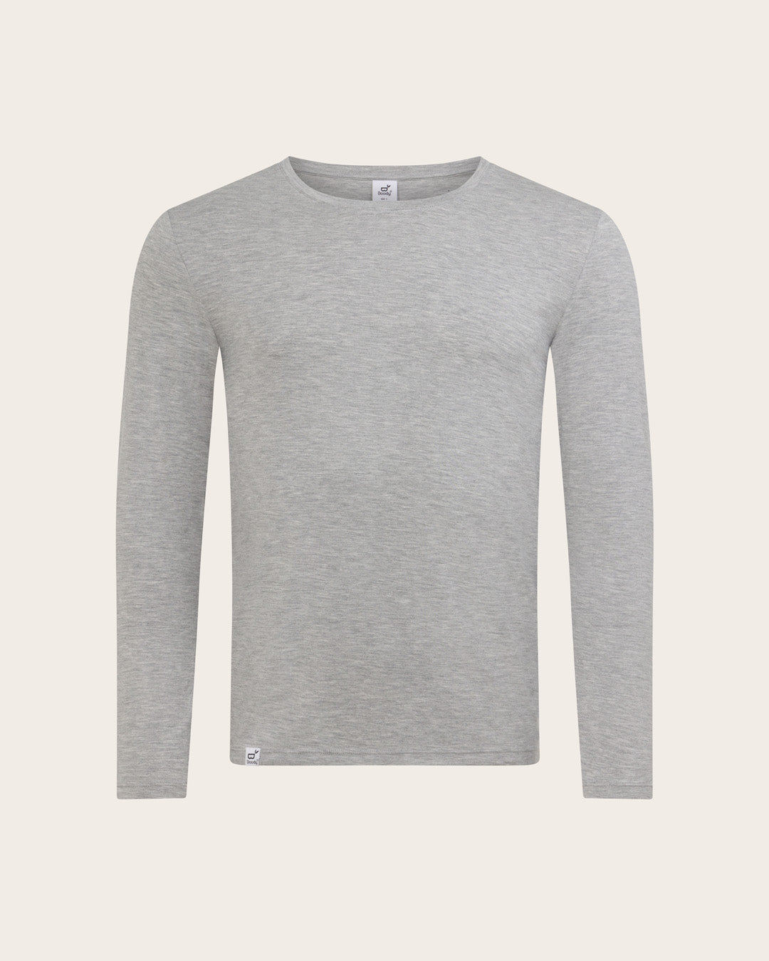 Men's Base Layer Long Sleeve Crew Neck T-Shirt - Light Grey Marl