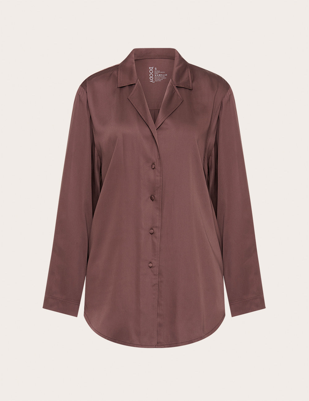 Vegan Silk Long Sleeve Shirt - Garnet