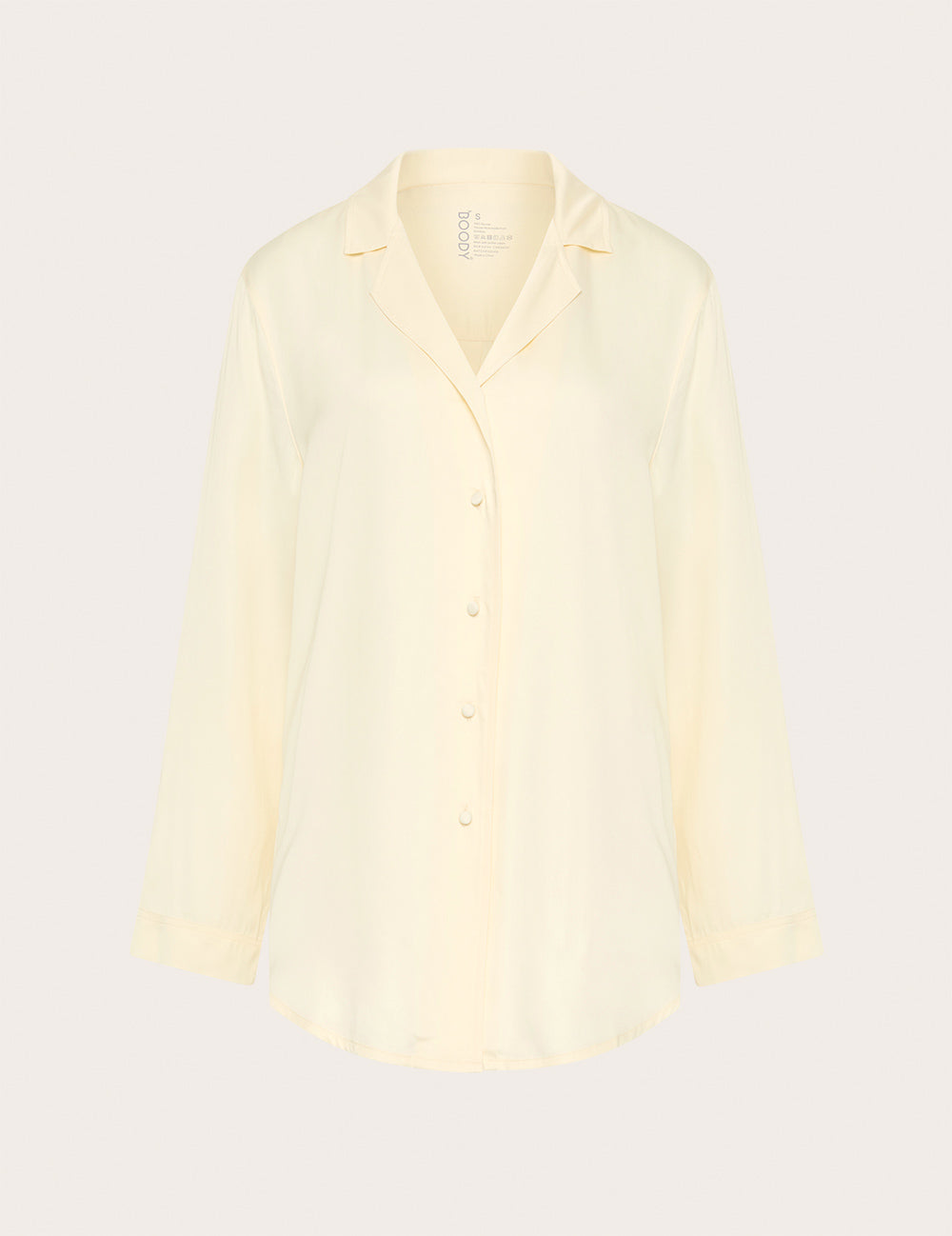Vegan Silk Long Sleeve Shirt - Pearl