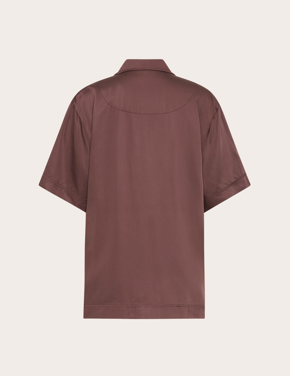 Vegan Silk Short Sleeve Shirt - Garnet