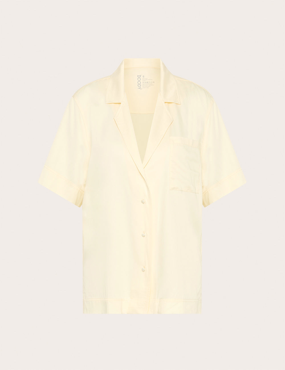 Vegan Silk Short Sleeve Shirt - Pearl