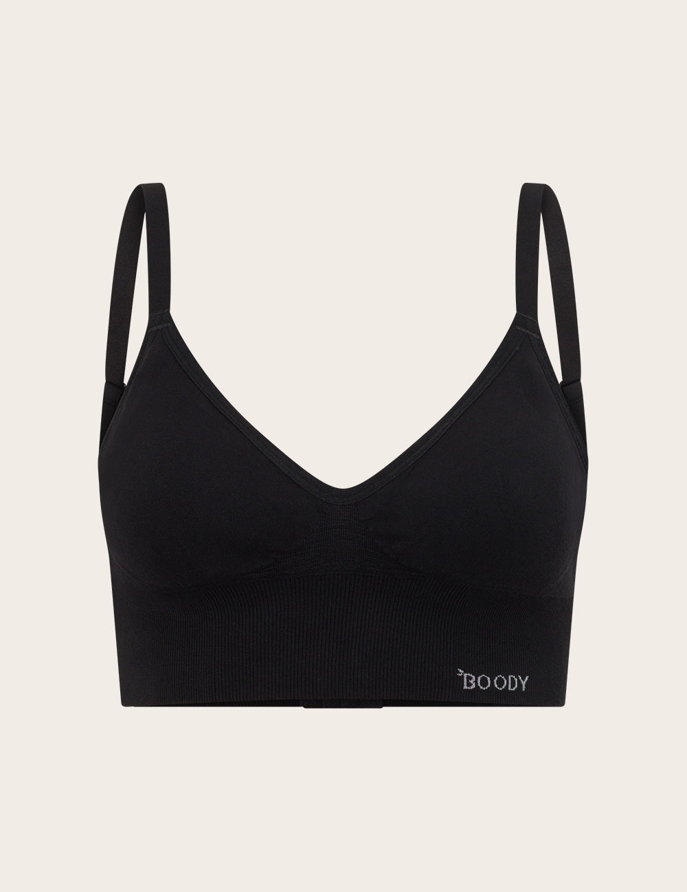 Wireless Low Back Bra - Black