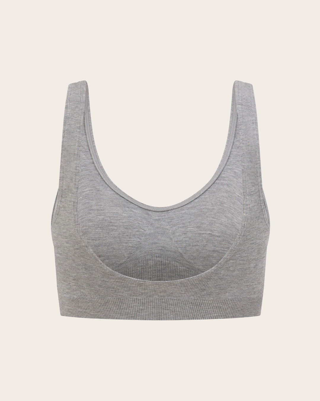 Seamfree Padded Crop Bra - Light Grey Marl