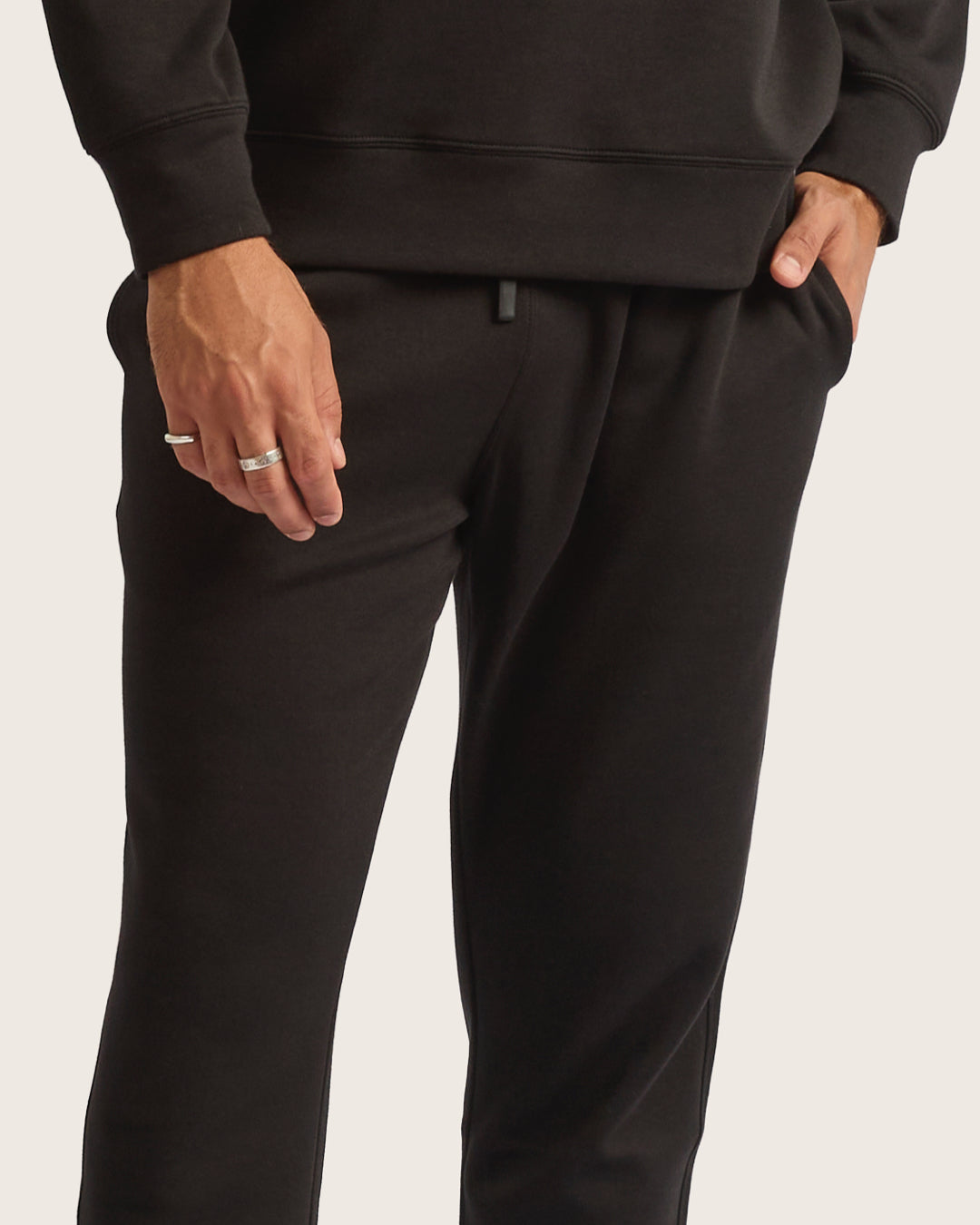 Men's Cuffed Sweat Pants - Black