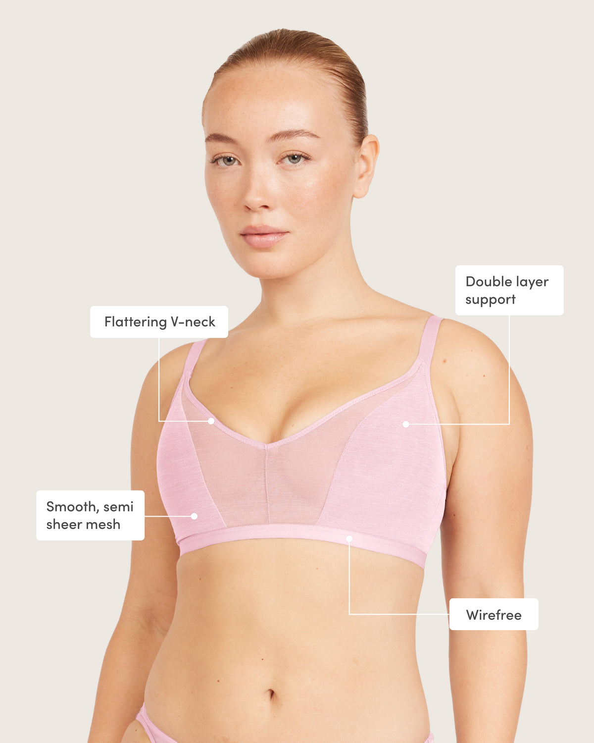 FreeMesh Crop Bralette - Pink Sorbet