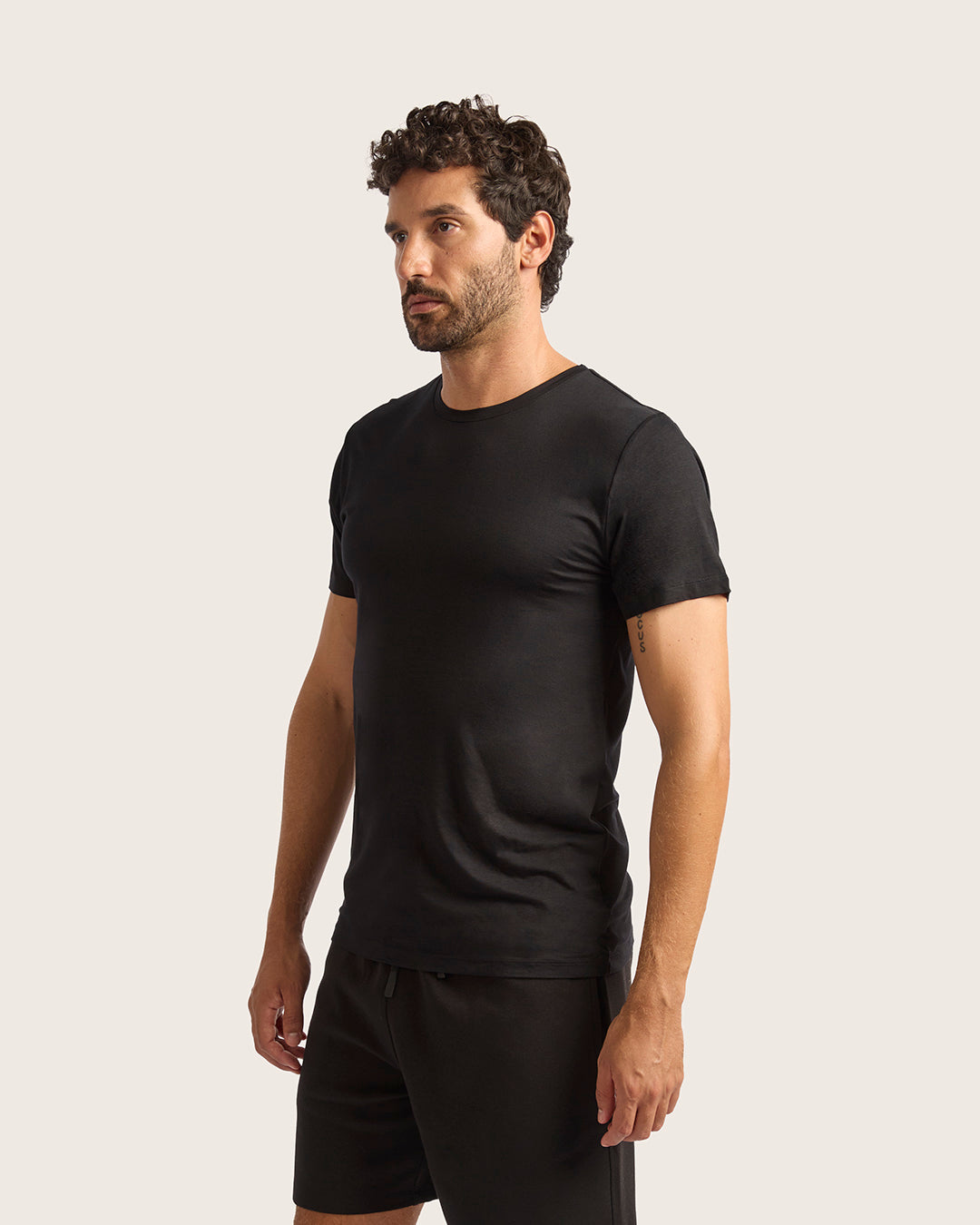 Men's Base Layer Crew Neck T-Shirt - Black