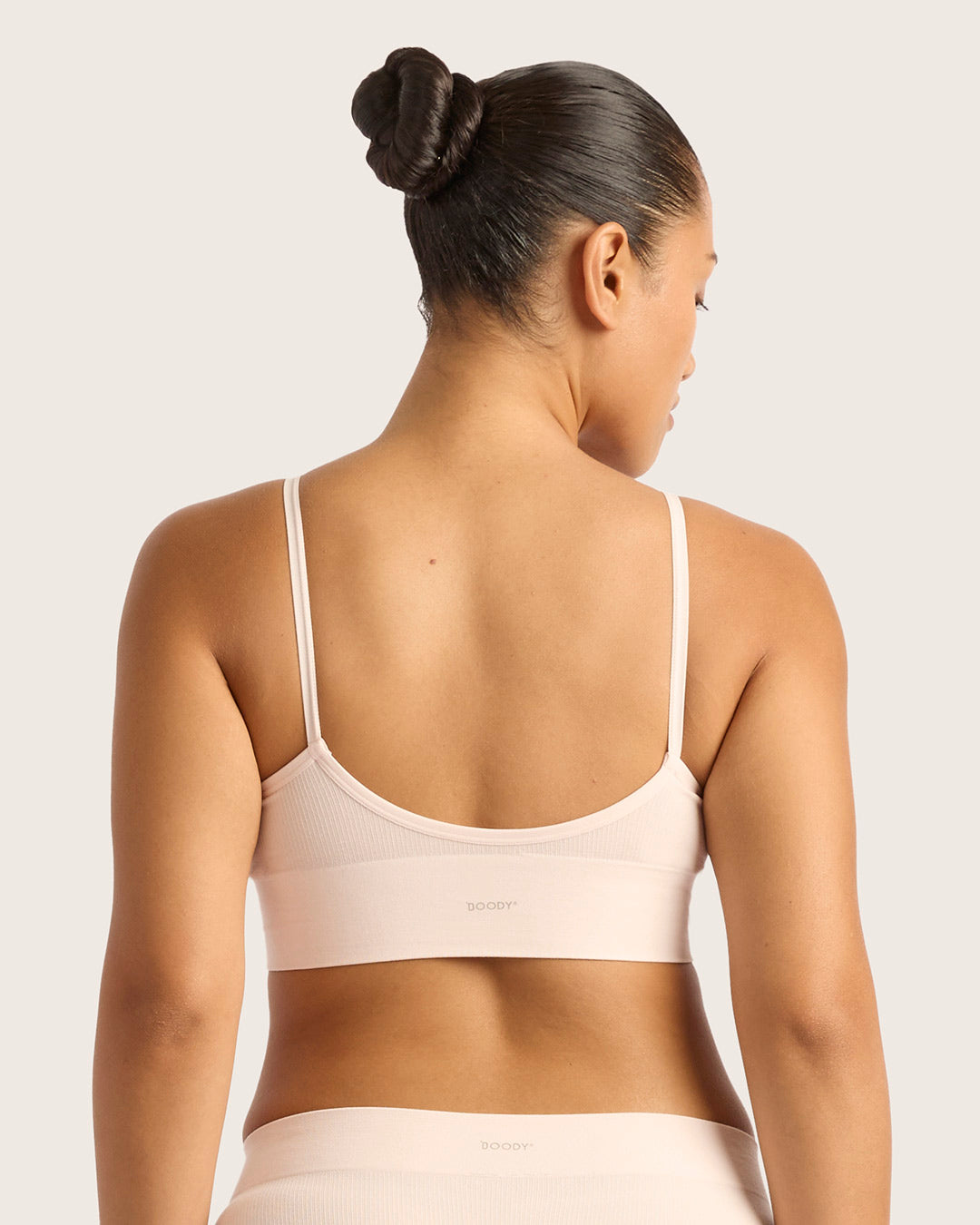 LYOLYTE Ribbed Low Back Bralette - Powder Pink
