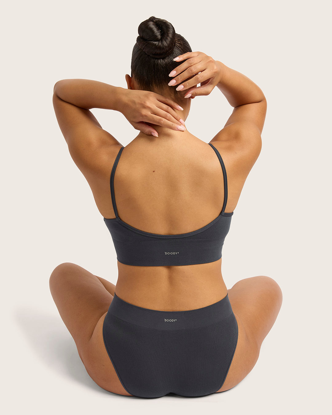 LYOLYTE Ribbed Low Back Bralette - Storm