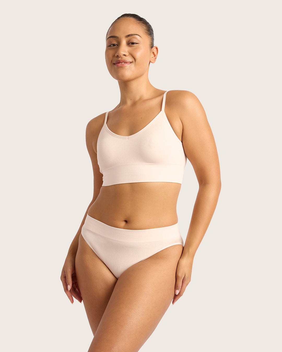 LYOLYTE Ribbed High Leg Briefs - Powder Pink