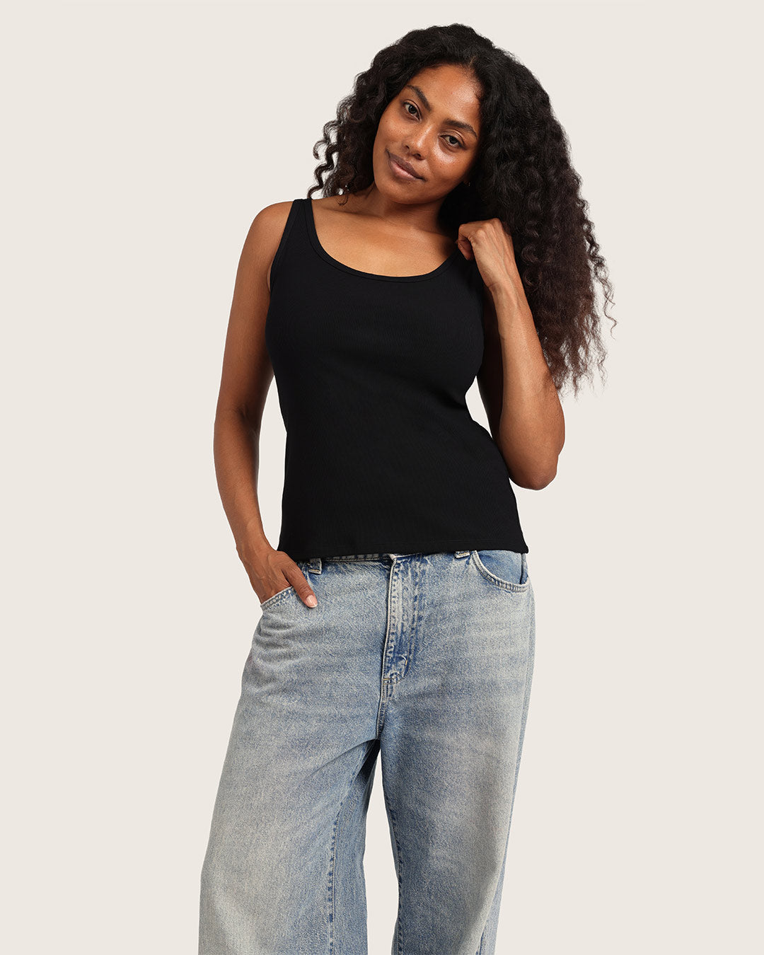 Women's Bamboo Ribbed Tank Top in Black – Boody US
