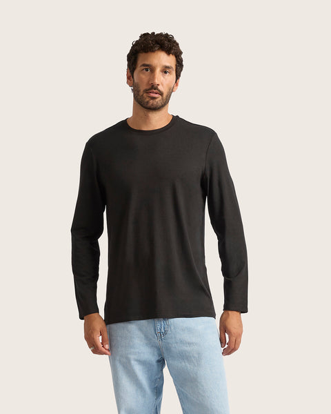 Men's Bamboo Classic Long Sleeve T-Shirt in Black – Boody US