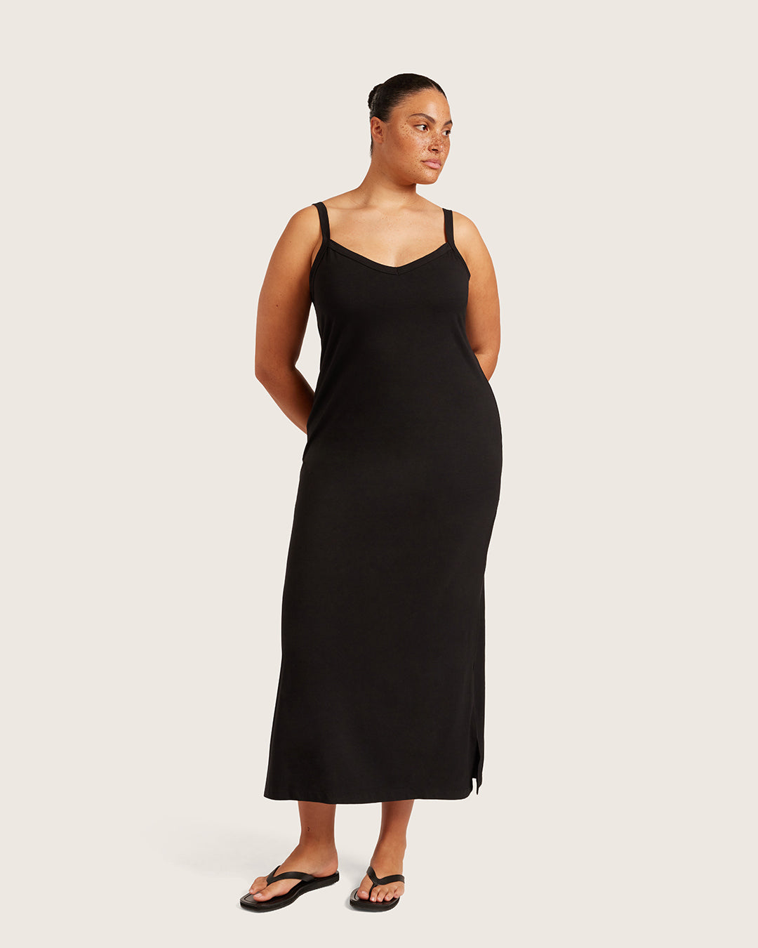 Boody | V-Neck Slip Dress in Black | Size I XL Boody | V-Neck Slip Dress in Black | Size I XL