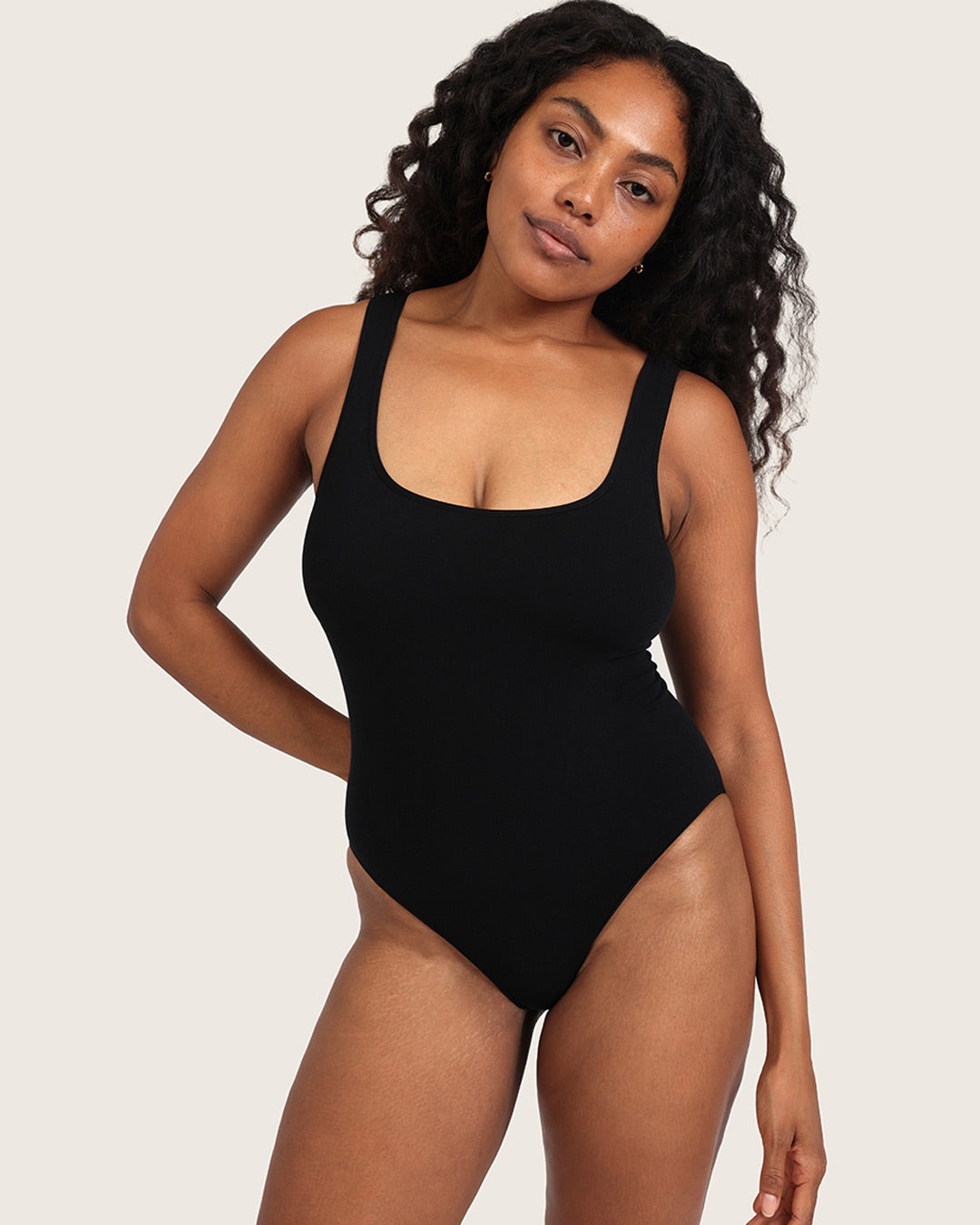 Women's Bamboo Ribbed Square Neck Bodysuit in Taupe – Boody US