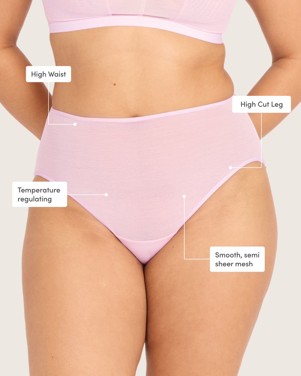FreeMesh High-Cut Full Briefs - Pink Sorbet