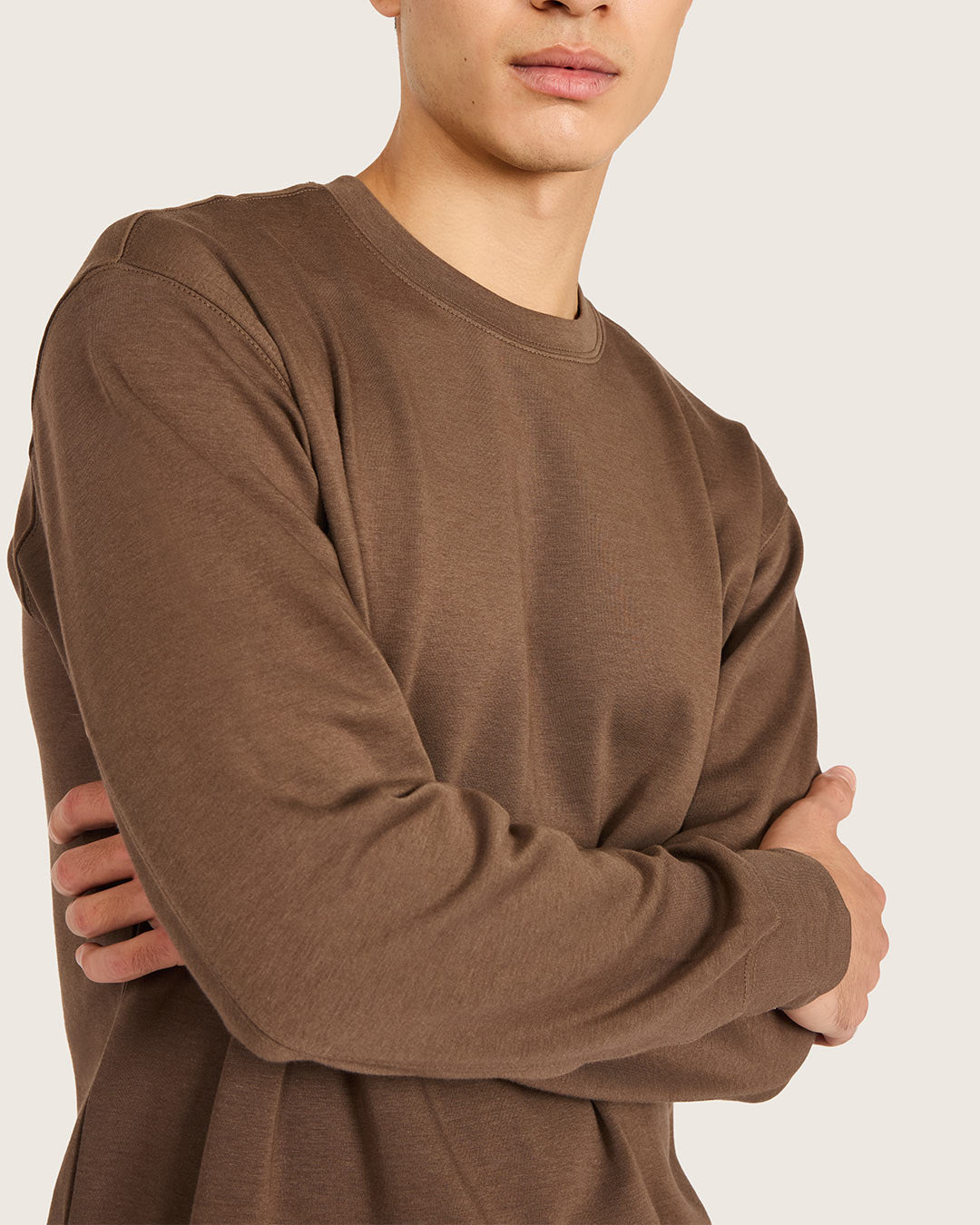 Men's Bamboo Crew Neck Sweater in Oyster – Boody US