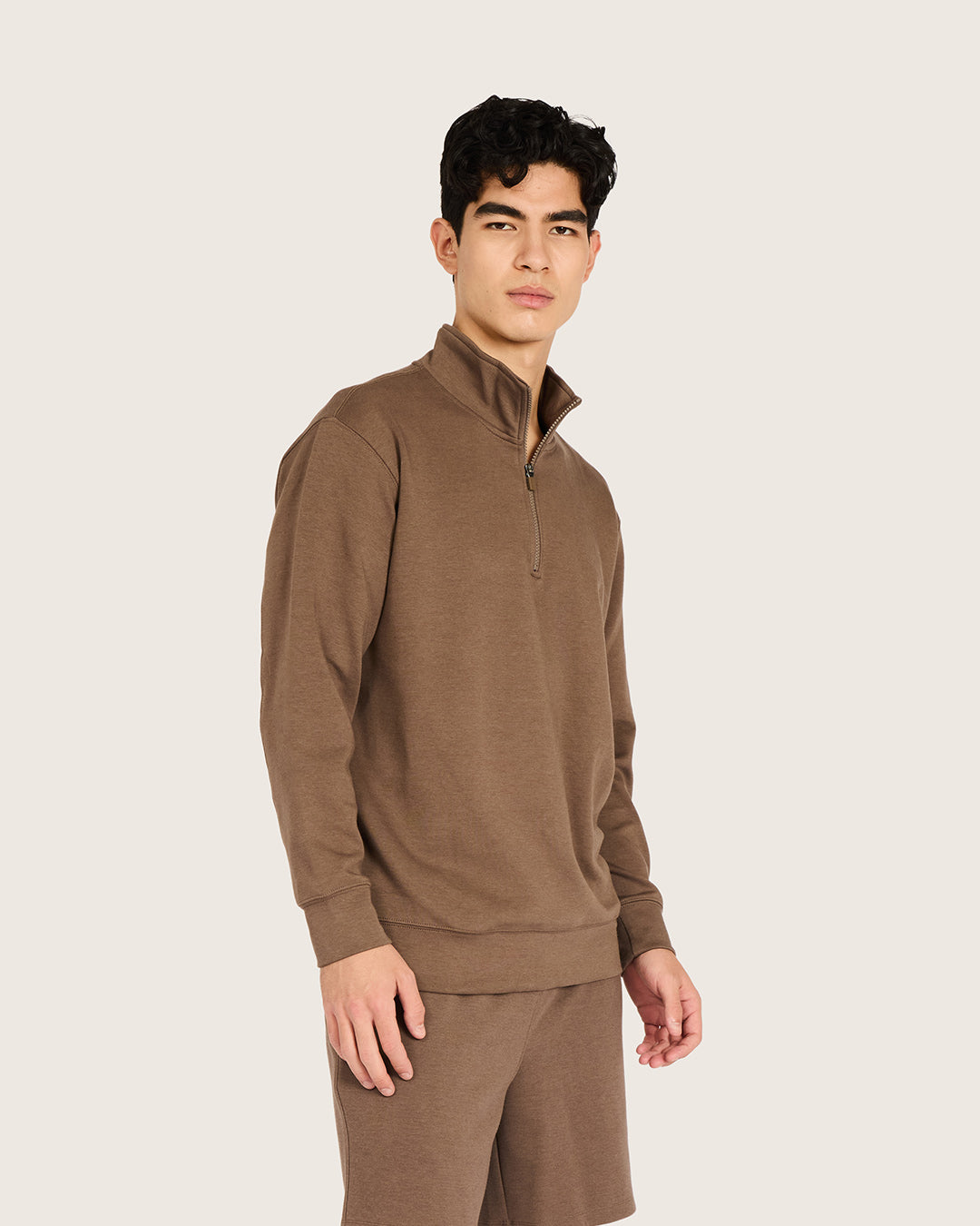 Men's Bamboo Quarter Zip Sweater in Oyster – Boody US