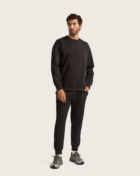 TRIBE WEAR の not basie sweat pantsのblack mid_B11148_BLK_MensCuffedSweat