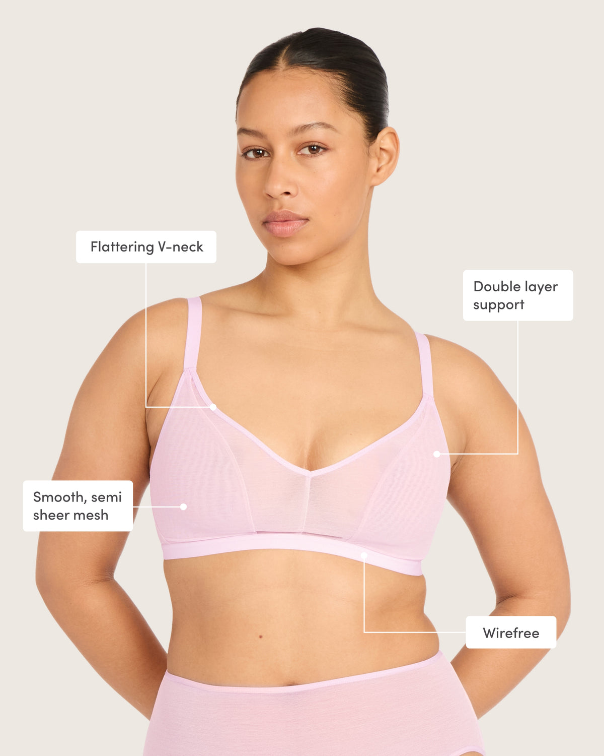 FreeMesh Crop Bralette - Pink Sorbet