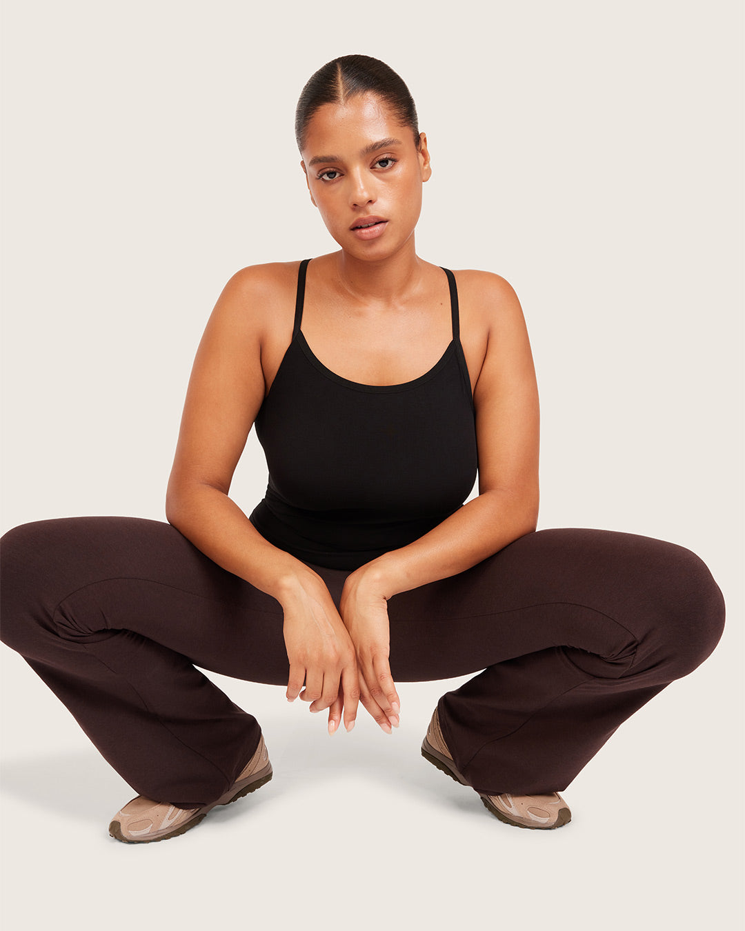 High Waist Flare Pants - Regular - Carob