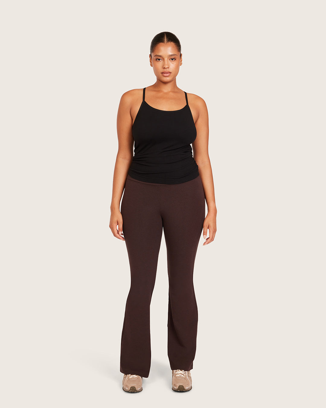 High Waist Flare Pants - Regular - Carob