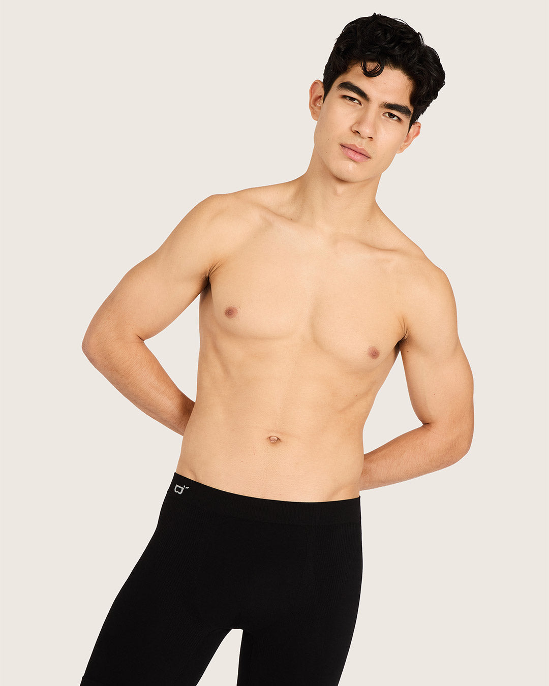 Men's Seamfree Mid-Length Boxer Briefs - Black