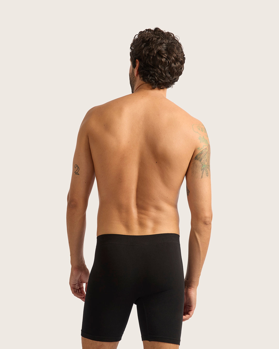 Men's Seamfree Mid-Length Boxer Briefs - Black