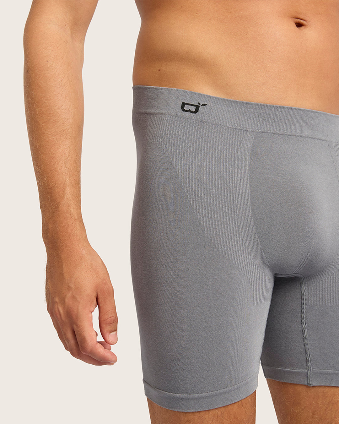 Men's Seamfree Mid-Length Boxer Briefs - Charcoal