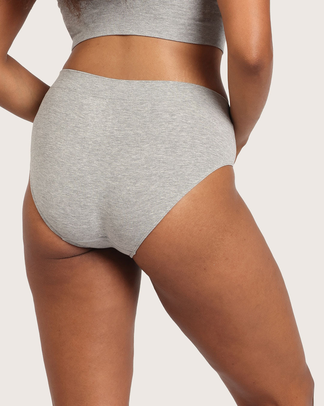 Midi Briefs - Light Grey Marl
