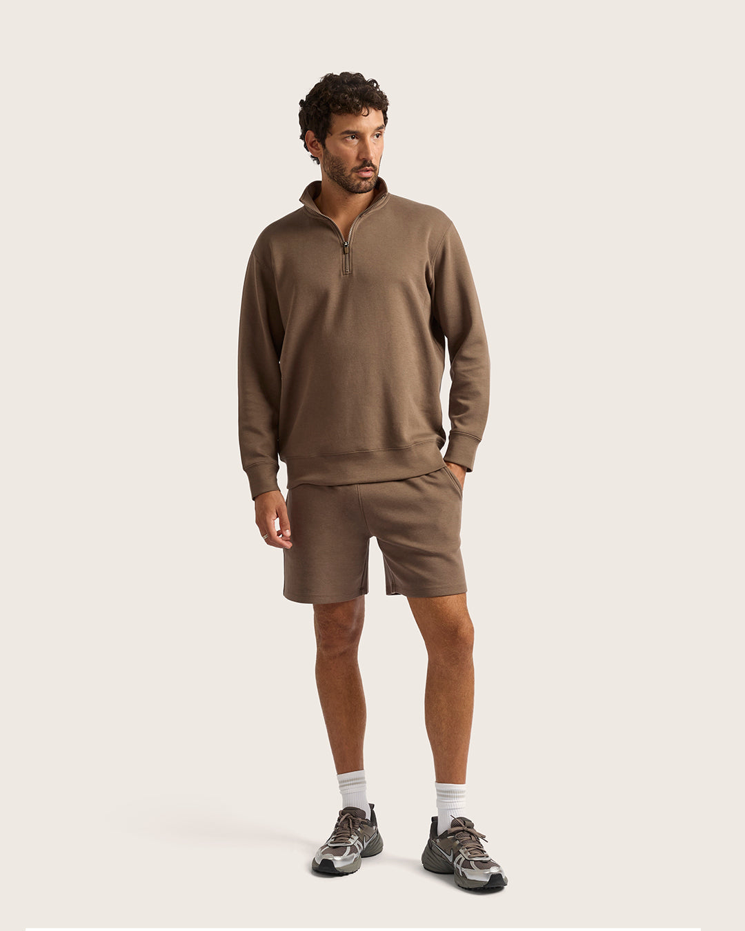 Men's Quarter Zip Sweater - Oyster