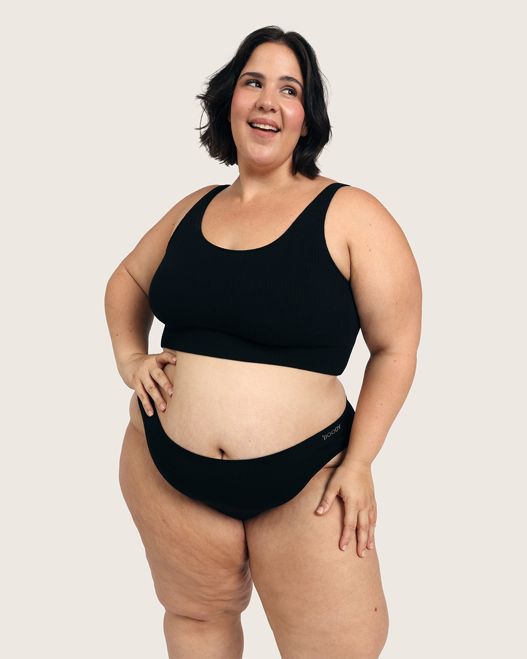 Ribbed Seamfree Crop-Black