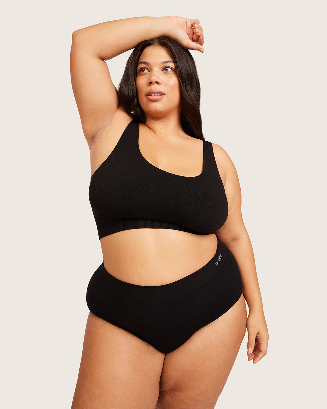 Ribbed Seamfree Crop-Black