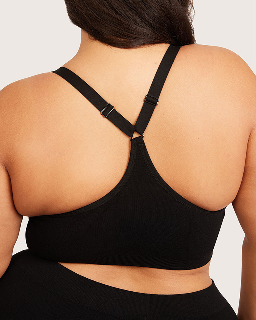 Full Bust Wireless Racerback Bra - Black