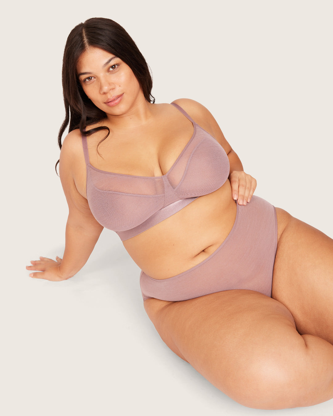 FreeMesh High-Cut Full Briefs - Mauve